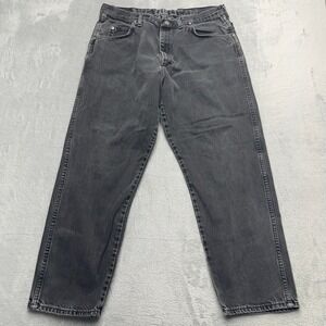 Wrangler Authentic Straight Leg Jeans Womens 36x28 Gray Denim Cowboy Western Cut